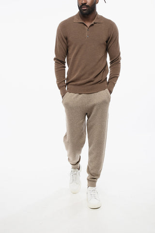 Virgin Wool Polo-Collar Sweater