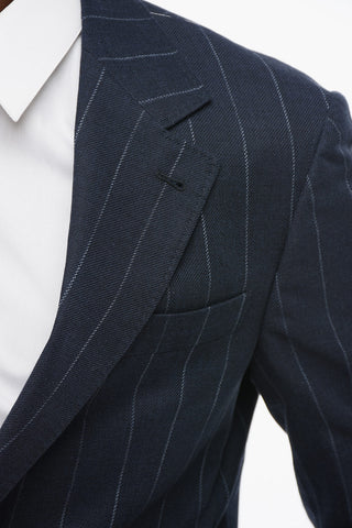 Abito 3 Tasche in Misto Cotone con Motivo Gessato