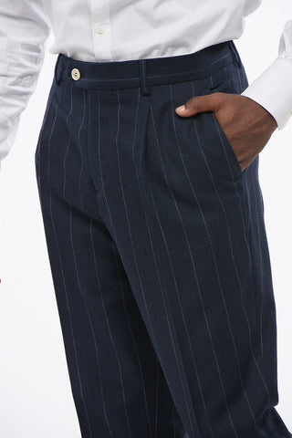 Abito 3 Tasche in Misto Cotone con Motivo Gessato