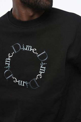 Fleeced-Cotton Crew-neck Sweatshirt with Embroidery