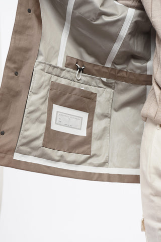 Overshirt Multitasca in Lino e Seta con Cappuccio Estraibile