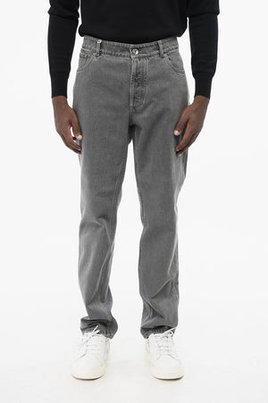 Slim-Fit-Jeans aus Baumwolle mit 16 cm Gürtelschlaufen