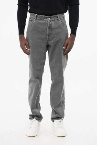 Jeans Slim Fit in Cotone con Passanti 16cm