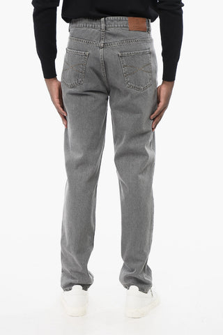 Jeans Slim Fit in Cotone con Passanti 16cm