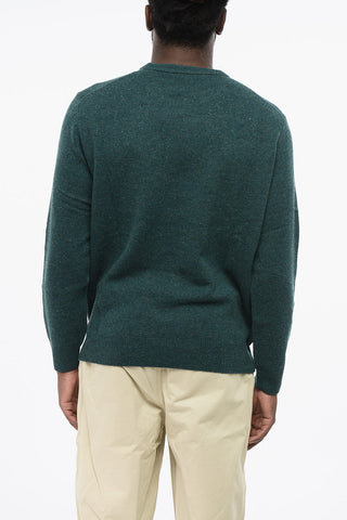 Wool Blend COUNTRY CLUB Crew-neck Sweater with Deer Embroidery