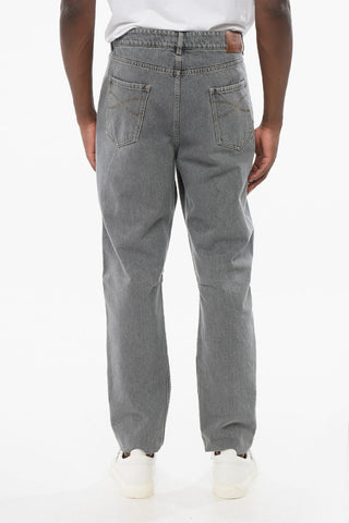 Jeans Slim Fit in Cotone con Passanti 16cm