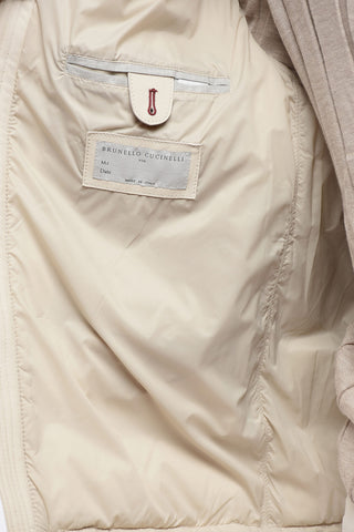 Feather-Filled Leather Gilet