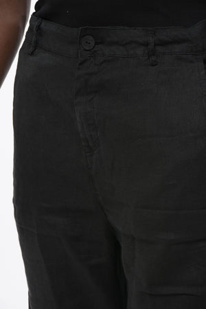 Shorts in Lino a Tinta Unita con Passanti