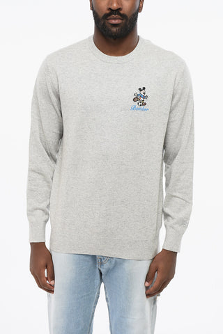 DISNEY Pullover mit Rundhalsausschnitt SPORT CLUB aus Wollmischung mit Micky-Mouse-Bomber-Stickerei