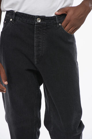 Jeans Slim Fit in Cotone con Passanti 16cm