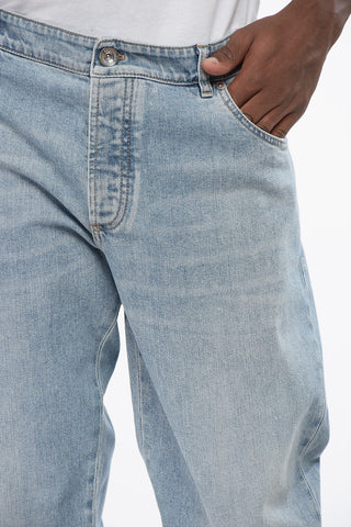 Slim Fit Denim Jeans Light Wash with 16cm Belt Loops