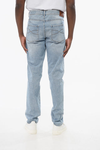 Slim Fit Denim Jeans Light Wash with 16cm Belt Loops