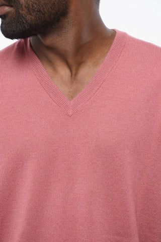 Pure Cashmere Sweater with V-Neck