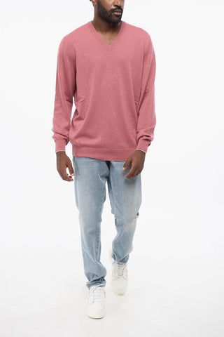 Pure Cashmere Sweater with V-Neck