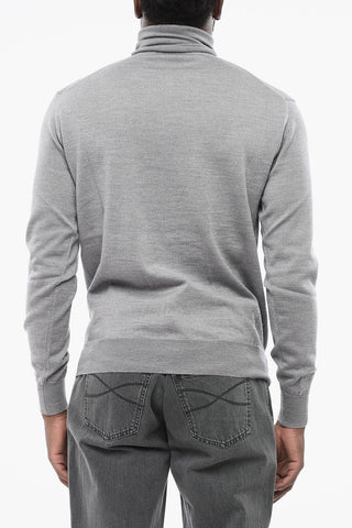 Pullover mit hohem Kragen aus Schurwolle