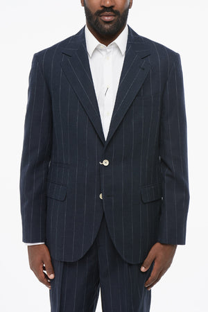 면 혼방 반안감 블레이저 핀스트라이프