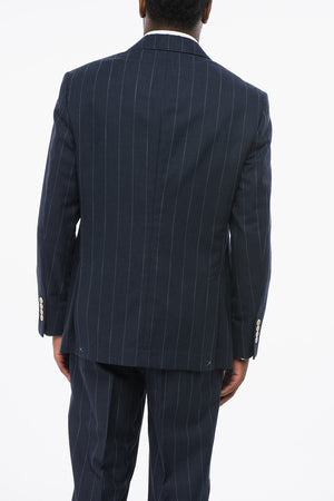 면 혼방 반안감 블레이저 핀스트라이프