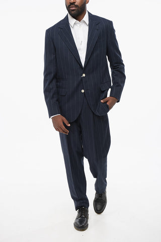 Cotton-Blend Semi-Lined Blazer with Pinstripe