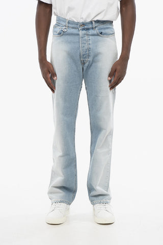 Jeans Regular Fit Effetto Delave 21cm