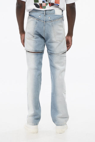 Jeans Regular Fit Effetto Delave 21cm