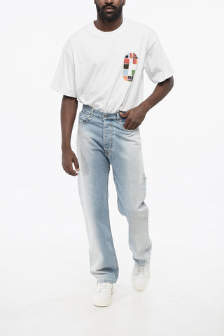 Jeans Regular Fit Effetto Delave 21cm