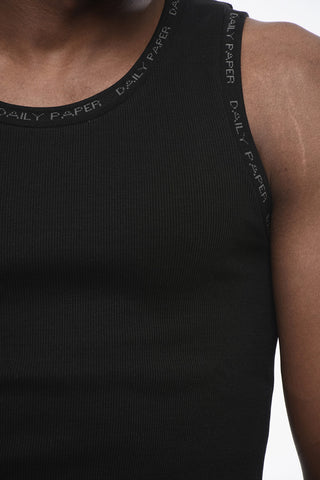 Ribbed Stretch Cotton ERIB Tank Top with Logoed Edges