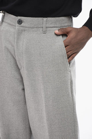 Pantaloni 4 Tasche in Misto Lana Seersucker
