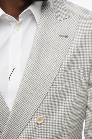 Abito Doppiopetto in Misto Lana Motivo Pied de Poule