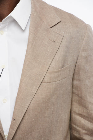 리넨 혼방 헤링본 수트 클래식 라펠