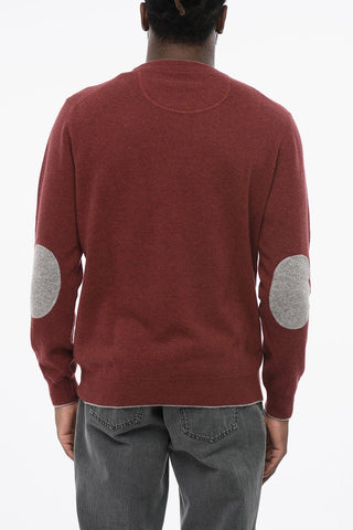 Crew Neck ICON Virgin Wool Sweater with Contrasting Patches