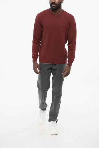 Crew Neck ICON Virgin Wool Sweater with Contrasting Patches