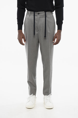 Pantaloni in Lana Stretch WAYNE con Coulisse