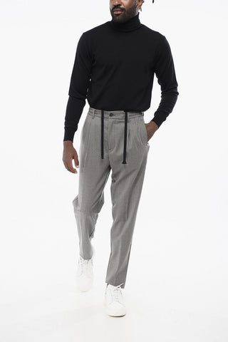 Pantaloni in Lana Stretch WAYNE con Coulisse