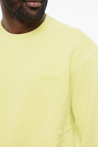 기모 면 크루넥 스웨트셔츠 DUSTER SCRIPT 자수 로고