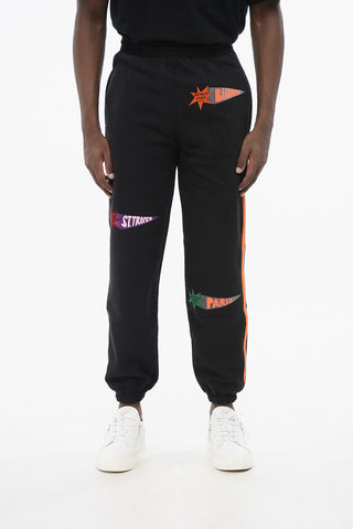 Cotton-Fleece Joggers OLIVA with Contrast Details