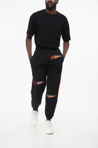 Cotton-Fleece Joggers OLIVA with Contrast Details
