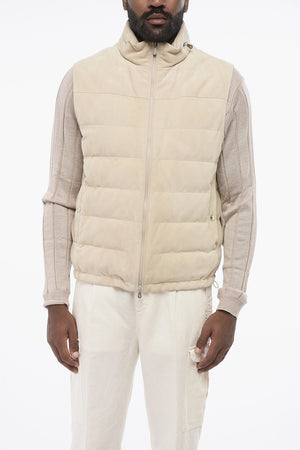 Suede Gilet with Down Filling