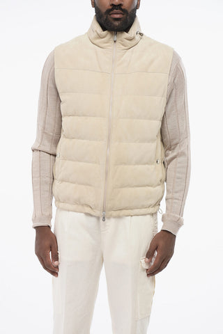 Suede Gilet with Down Filling