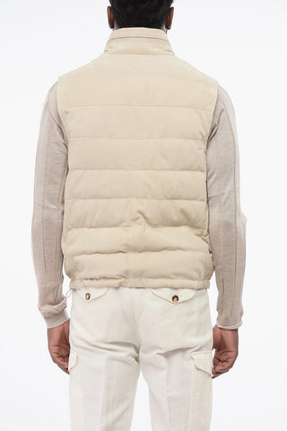 Suede Gilet with Down Filling