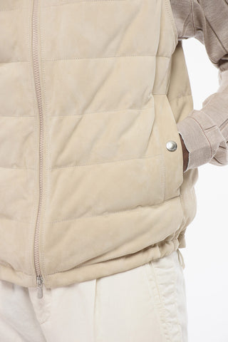 Suede Gilet with Down Filling