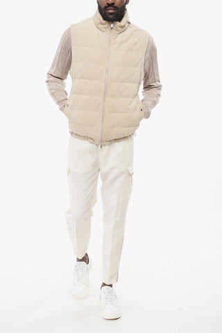 Suede Gilet with Down Filling