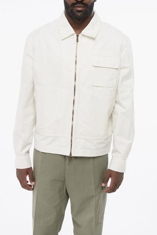 Overshirt in Misto Cotone con Zip Frontale