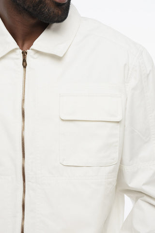 Overshirt in Misto Cotone con Zip Frontale