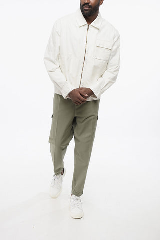Overshirt in Misto Cotone con Zip Frontale