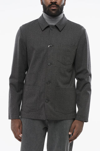 Overshirt PABLO in Lana Stretch con Tasche a Toppa