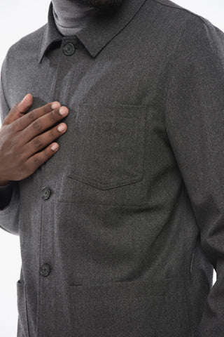 Overshirt PABLO in Lana Stretch con Tasche a Toppa