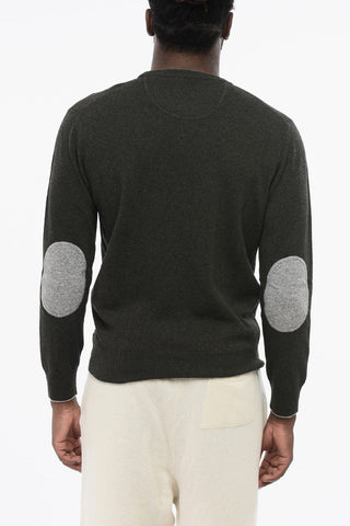 Virgin Wool Crewneck Sweater ICON with Contrast Patches