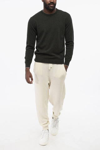 Virgin Wool Crewneck Sweater ICON with Contrast Patches