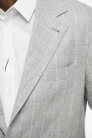 Anzug mit mehreren Taschen aus Leinenmischung im Nadelstreifen
