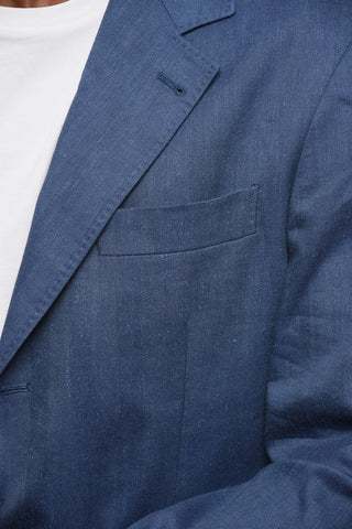 Linen-Blend Herringbone Slim-Fit Blazer